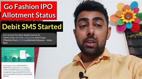 Go Fashion IPO Allotment Status Debit SMS Started Jayesh Khatri