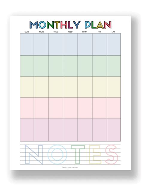 printable monthly plan templates family calendar app