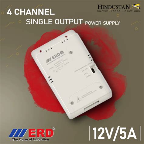 Erd Power Supply 4ch Single Output 12v5a Hindustan Surveillance