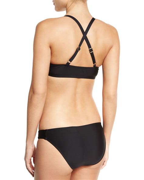 Luxe By Lisa Vogel Premier Cutout Tankini Swim Top In Black Lyst