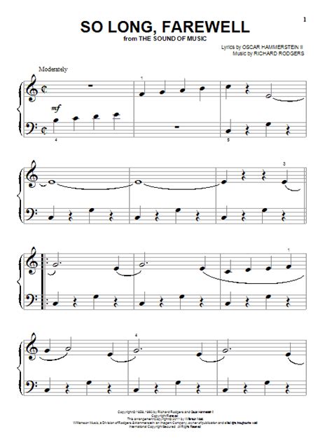 Download Rodgers & Hammerstein "So Long, Farewell" Sheet Music & PDF ...