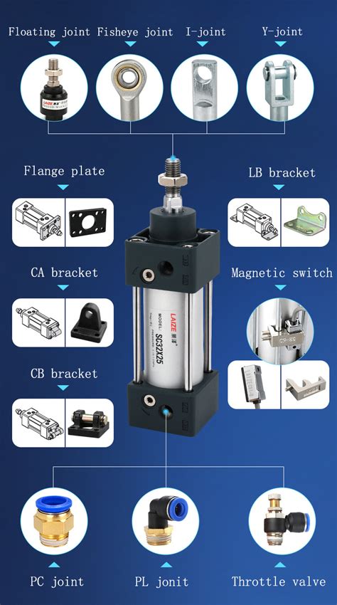 Sc Series Standard Double Acting Airtac Type Air Cylinder