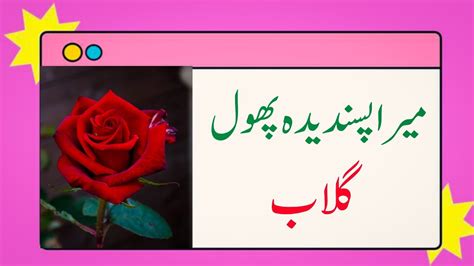 Urdu essay on my favourite flower میرا پسندیدہ پھول mazmoon