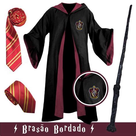 Capa Bordada Grifinória Gravata Varinha Harry Potter Elo7