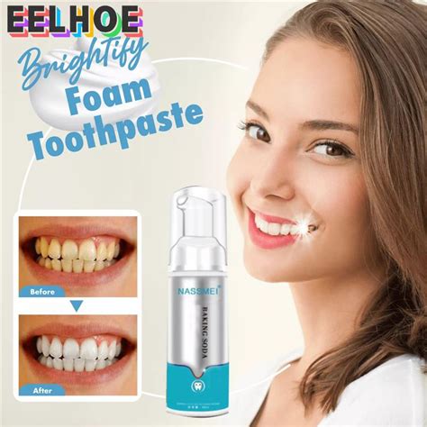 EELHOE Baking Soda Teeth Whitening Fluoride Free Mousse Foam Toothpaste