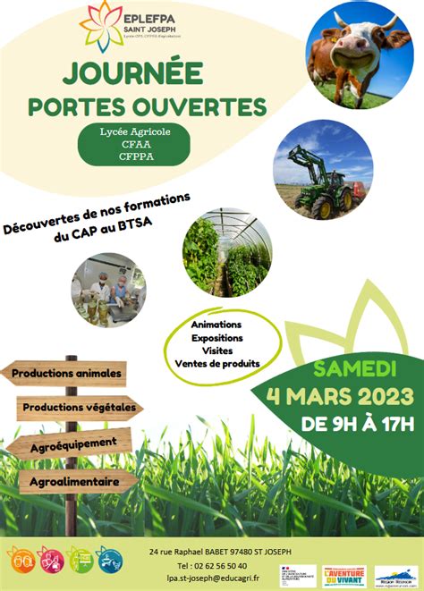 Journ E Portes Ouvertes Du Lyc E Agricole De Saint Joseph Lyc E