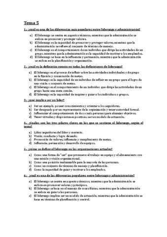 Preguntas Y Respuestas Tipo Tests Tema 5 Pdf