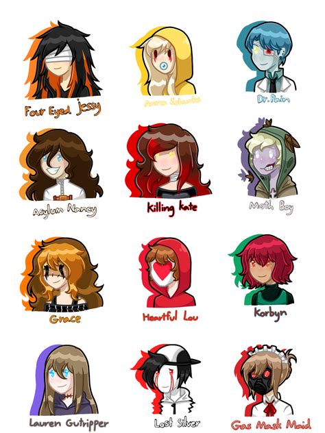 Creepypasta: Characters 5 by BeamB2 on DeviantArt