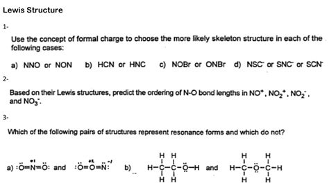 Solved Lewis Structure 1- Use the concept of formal charge | Chegg.com