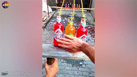 Bottle Swing Smash Asmr Breaking Glass Bottles Satisfying Video Asmr Satisfying Youtube