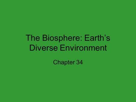 Intro To Ecology The Biosphere Chapter 52 Ecology Scientific Study