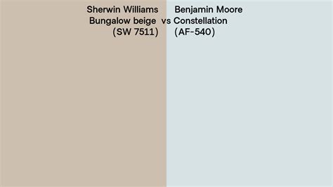 Sherwin Williams Bungalow Beige Sw 7511 Vs Benjamin Moore Constellation Af 540 Side By Side