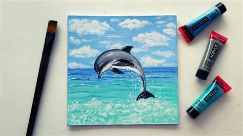 EASY DOLPHIN ACRYLIC PAINTING STEP BY STEP For Beginners How To Paint