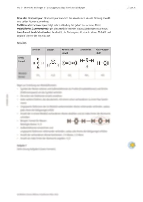 Ein Gruppenpuzzle Zu Chemischen Bindungen Raabits Online