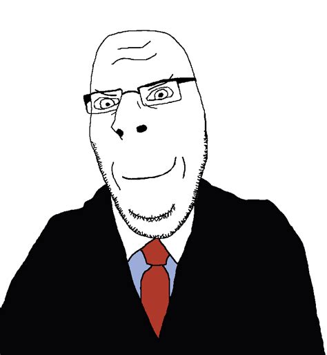 Soybooru Post 9013 Closedmouth Clothes Glasses Necktie Smile Smug Soyjak Stubble Subvariant