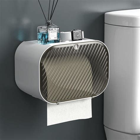 Punch Toilet Paper Box Toilet Wall Mounted Toilet Tissue Box Bathroom Waterproof Shelf Tissue