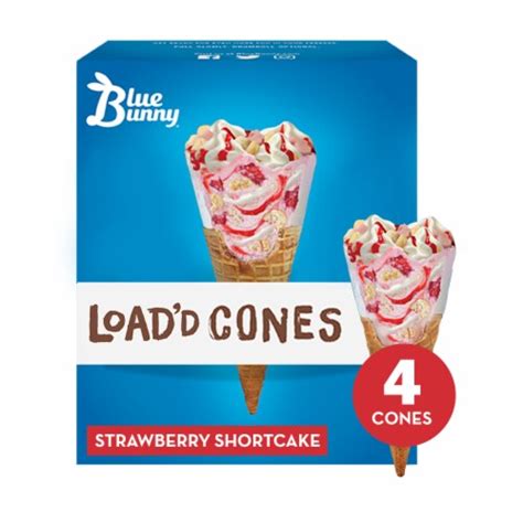 Blue Bunny® Loadd Cones Strawberry Shortcake Dessert Cones 4 Ct Fry