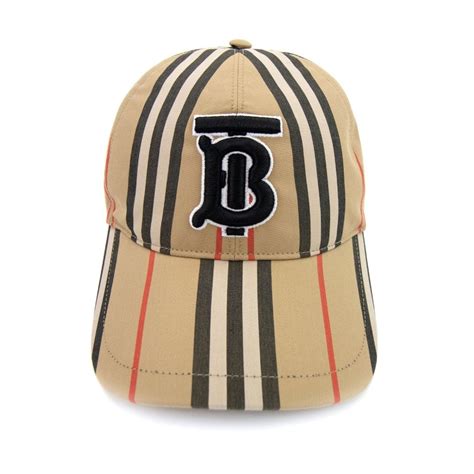 Burberry Monogram Motif Icon Stripe Baseball Cap Archive Beige ONU