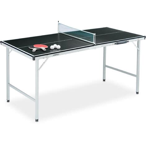 Relaxdays Tavolo Da Ping Pong Pieghevole Con Rete 2 Racchette 3