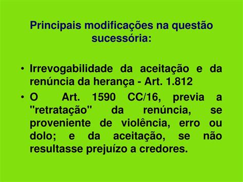 PPT SUCESSÃO HEREDITÁRIA NO CÓDIGO CIVIL de 2002 PowerPoint