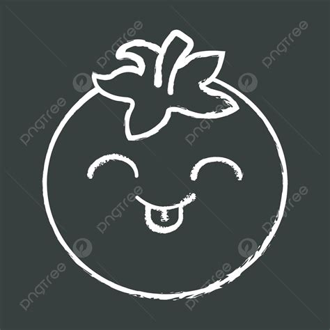 Tomate Lindo Kawaii Tiza Personaje Dibujo Pegatina Elemento Vector Png