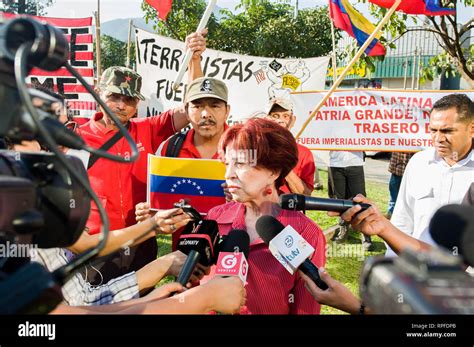 Venezuelan Ambassador To El Salvador Nora Uribe Gives A Press