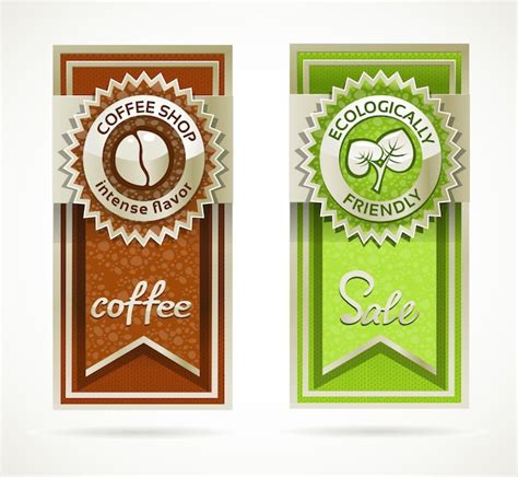 Colección de banners de plantilla de café y respetuoso con el medio