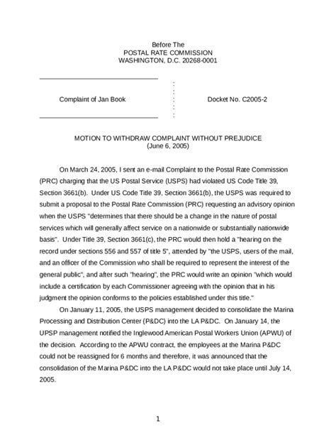 File A Postal Service Operations Complaint Doc Template Pdffiller