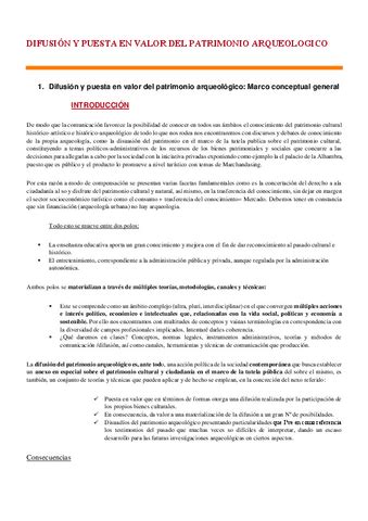 Difusion Y Puesta En Valor Del Patrimonio Arqueologico Pdf