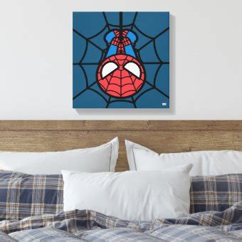 Kawaii Spider Man Hanging Upside Down Canvas Print Zazzle