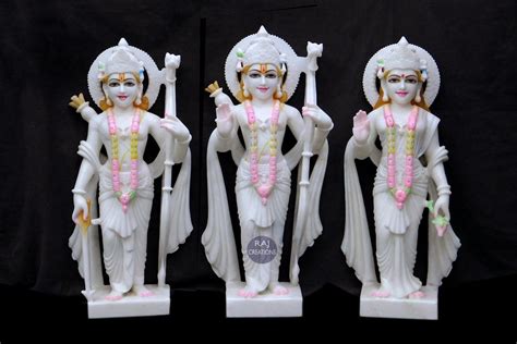 Raj Creations Marble Ram Darbar Statue Jaipur For Temple Size 2 3