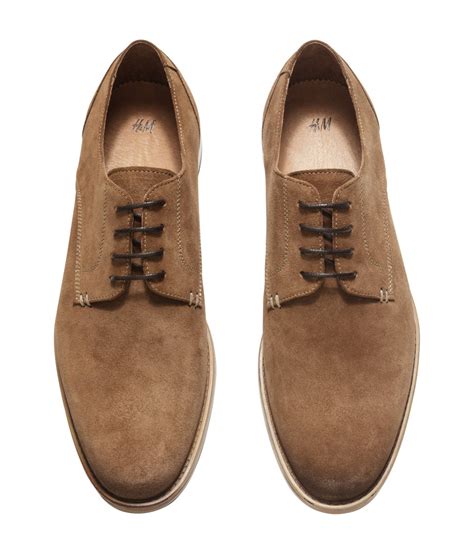 Handm Suede Derby Shoes In Brown For Men Lyst