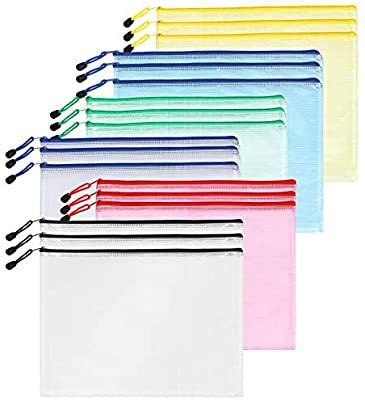 Amazon SUNEE Plastic Mesh Zipper Pouch 6 Colors 30 Packs