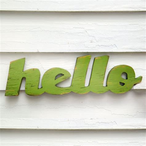 Hello Welcome Sign Wooden Hello Sign Greeting Sign Salutation | Etsy