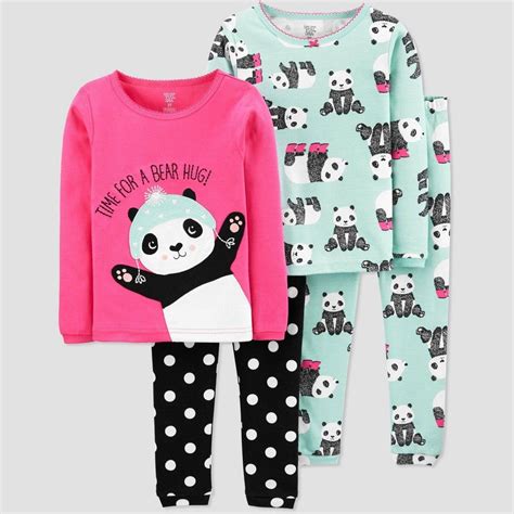 Toddler Girls 4pc Panda 100 Cotton Pajama Set Just One You® Made By