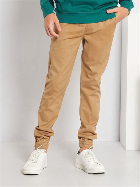 Pantalón corte jogger de sarga BEIGE Kiabi 15 00