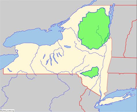 york adirondack catskill parks map