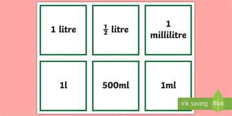 Units Of Capacity Cards Teacher Made Twinkl