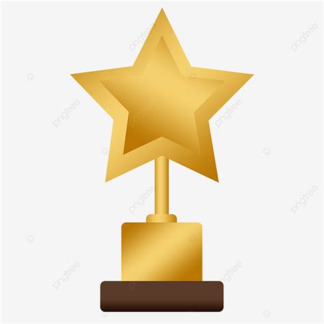 Star Trophy Clipart Vector Gold Star Trophy Cartoon Hand Painted