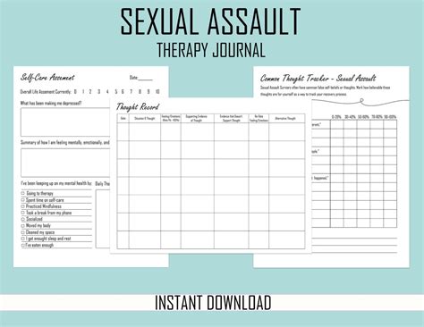 Printable Therapy Journal Sexual Assault Journaling Mental Etsy