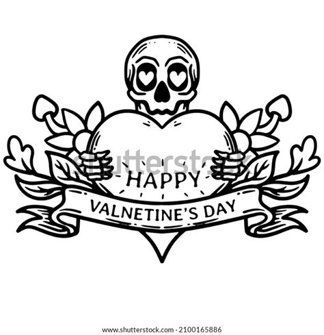 Spooky Valentine Lineart Clipart Gothic Valentine Stock Illustration 2100165886 Shutterstock