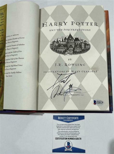 Daniel Radcliffe Signed Harry Potter And The Sorcerer S Stone Book Beckett 67 Autographia