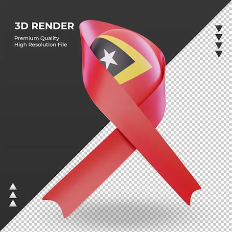 D Aids Day Bandeira De Timor Leste Renderizando Vista Esquerda Psd