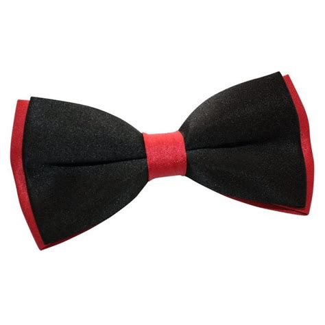 Men S Plain Black Red Satin Bow Tie