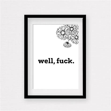 Funny Wall Art Swear Word Printable Wall Art Fuck Poster Funny Gift For Friend Swear Word Wall