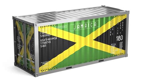 Container De Transporte De Mercadorias Bandeira Nacional Da Jamaica