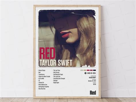 Taylor Swift Poster Red Poster Custom Album Poster - Etsy