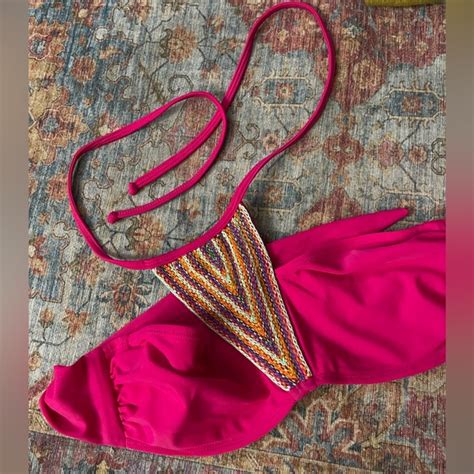 Pilyq Swim Pily Q Beaded Swim Bikini Top Size Large Poshmark
