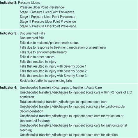 Example Of A Pressure Ulcer Clinical Indicator From Madsen And Leonard