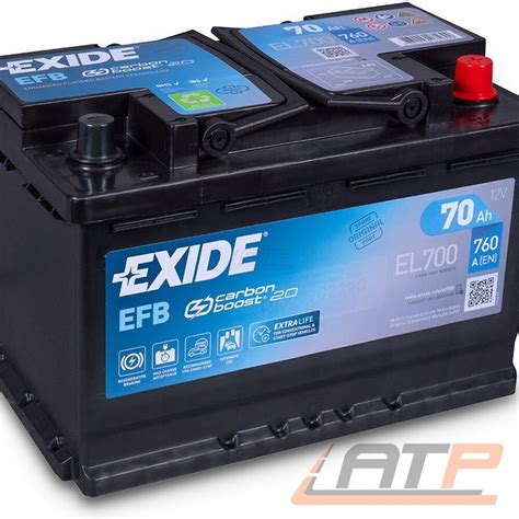 Exide Autobatterie V Ah Starterbatterie A El Efb Start Stopp